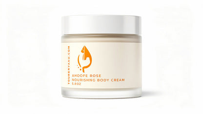 Jar of Aroofe Rose by True Royal Universe Nourishing Body Cream on a white background